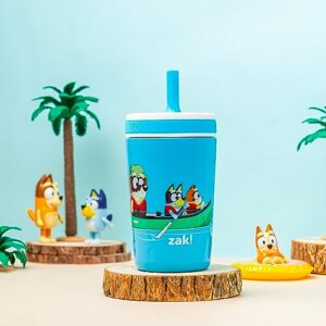 Zak Designs Bluey Kelso Toddler Cups For Travel or At Home, 12oz Vacuum Insulated Stainless Steel Sippy Cup With Leak-Proof Design is Perfect For Kids (Bluey, Bingo, Grandad Mort)