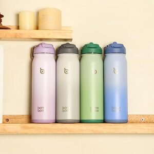 BOTTLE BOTTLE 24oz Insulated Water Bottle Stainless Steel Sport Water Bottle with Straw and Adjustable Lid Daily Pill Organizer (purple gradient)