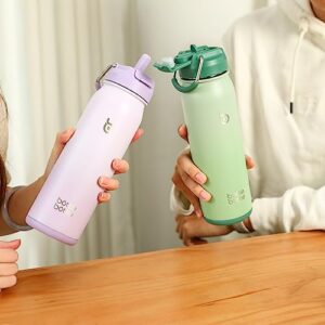 BOTTLE BOTTLE 24oz Insulated Water Bottle Stainless Steel Sport Water Bottle with Straw and Adjustable Lid Daily Pill Organizer (purple gradient)