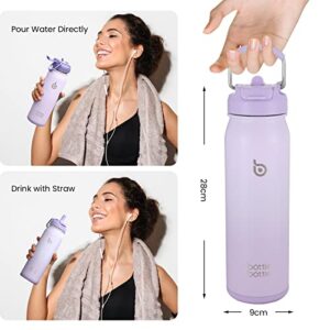 BOTTLE BOTTLE 24oz Insulated Water Bottle Stainless Steel Sport Water Bottle with Straw and Adjustable Lid Daily Pill Organizer (purple gradient)