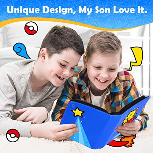 Card Binder For Pokemon Cards with 400 Sleeves, Ultra 4 Pocket Trading Card Binder Holder For Pokemon Card, TCG, CCG, MTG, YuGiOh, Baseball, Gifts For Boys And Girls