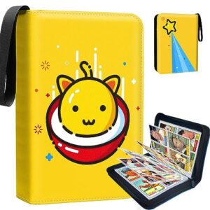 4 pocket card binder with 400 sleeves,carrying case binder for boys and girls, collectible trading card binder albums for cards,tcg, ccg