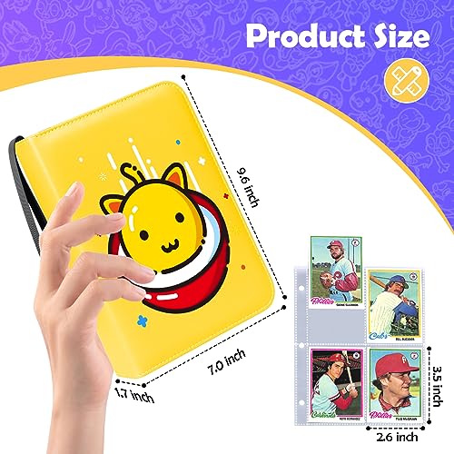 4 Pocket Card Binder with 400 Sleeves,Carrying Case Binder for Boys And Girls, Collectible Trading Card Binder Albums For Cards,TCG, CCG