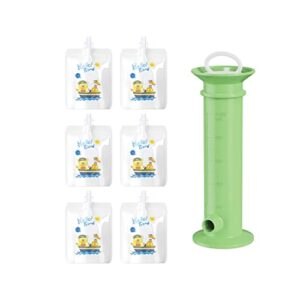 7 pcs kit baby food pouch maker, toddler fruit squeeze puree filler for kids, pure color pouches (green)