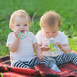 Aolso Silicone Baby Bottle Handles, 2PCS Bottle Handles, Baby Bottle Handles has Easy Grip Handles, Bottle Handles for 2.25" Diameter Baby Bottles and Straw Bottles(Blue/Green)