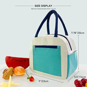 Mziart Lunch Bag for Women Men Stylish Colorful Lunch Tote Bag Leakproof Insulated Lunch Box Meal Prep Reusable Lunch Bag Bento Lunch Cooler Bag for Office Work Travel Picnic (Beige)