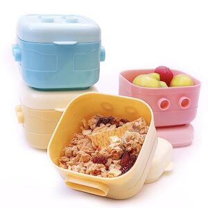 Epik Baby Food container, prefer for daycare, 4 pack leakproof storage container with silicone Lid, 4 Oz, Freezer, Dishwasher and microwave Safe, Unbreakable Food Storage - No Glass