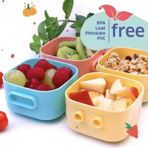 Epik Baby Food container, prefer for daycare, 4 pack leakproof storage container with silicone Lid, 4 Oz, Freezer, Dishwasher and microwave Safe, Unbreakable Food Storage - No Glass