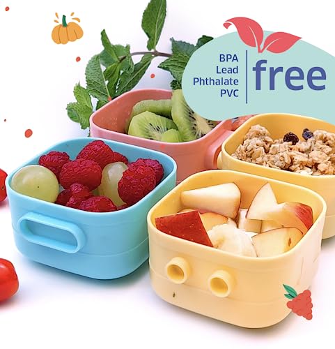 Epik Baby Food container, prefer for daycare, 4 pack leakproof storage container with silicone Lid, 4 Oz, Freezer, Dishwasher and microwave Safe, Unbreakable Food Storage - No Glass