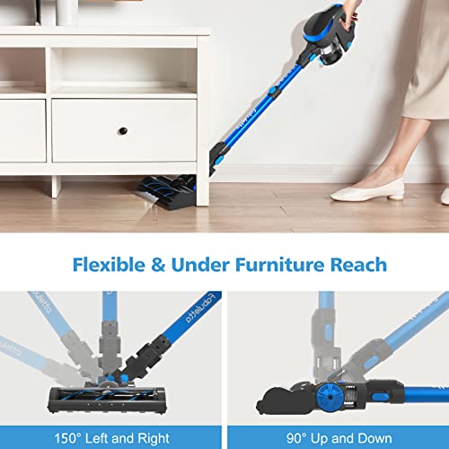 FABULETTA Cordless Vacuum Cleaner, 6-in-1 Stick Vacuum with 25 kpa Suction, 8x2500mAh Large Battery, Max 50 min Runtime, 250W Brushless Motor Handheld Vacuum Cleaner for Hard Floor Carpet Pet Hair