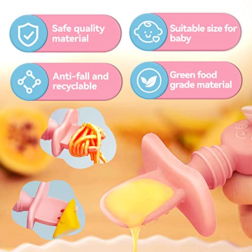 ANAVIL 8 Pack Baby Feeding Set Silicone Toddlers Weaning Feeding Sippy Cup with Straw and Lid Baby Feeding Supplies Set