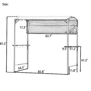 Merax 7ft Grill Gazebo, Patio Barbecue Canopy with Serving Shelf and Storage Hooks Side Awning, Curved Shelter for Outdoor Garden