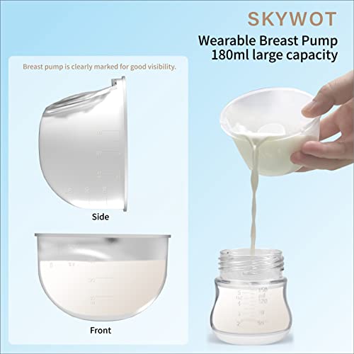 SKYWOT S21 Wearable Breast Pump Hands Free,Portable Hands Free Breast Pump for Breastfeeding,Electric Portable Wireless Breast Pumps,2 Modes&9 Levels Double Wearable Pump,21-24-27mm Flange,2 Pack