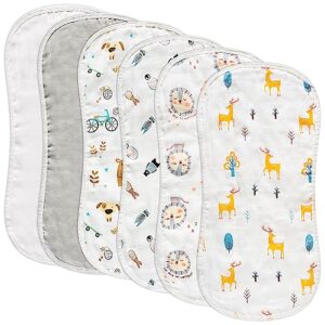zainpe 6pcs muslin baby burp cloths for baby cotton soft burping cloths with 6 absorbent layers drooling bib newborn towel for unisex infant toddler boys girls feeding teething sleeping 19.7 x 10.6 in