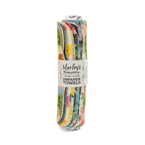 marley's monsters unpaper towels - 12 count roll, reusable paper towels cotton, tree free (surprise print)