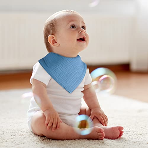 Vabean 36 Pack Muslin Baby Bibs Bulk Cotton Baby Bandana Drool Bibs Adjustable Baby Teething Bibs for Toddler Infant Newborn Unisex Boys Girls, 18 Solid Colors