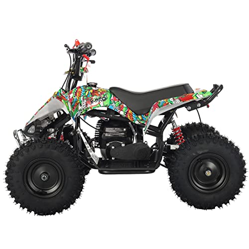 X-PRO Thunder 40 ATV 4 Wheelers 40cc ATV Quads Quad with Gloves, Goggle and Face Mask (Cartoons)