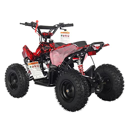 X-PRO Thunder 40 ATV 4 Wheelers 40cc ATV Quads Quad with Gloves, Goggle and Face Mask (Hot Rod Flame)