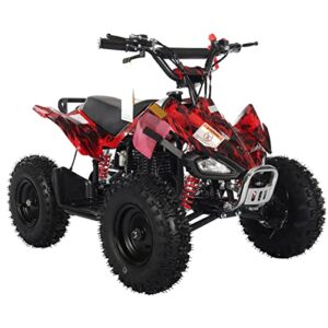 X-PRO Thunder 40 ATV 4 Wheelers 40cc ATV Quads Quad with Gloves, Goggle and Face Mask (Hot Rod Flame)