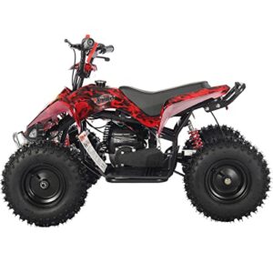 X-PRO Thunder 40 ATV 4 Wheelers 40cc ATV Quads Quad with Gloves, Goggle and Face Mask (Hot Rod Flame)