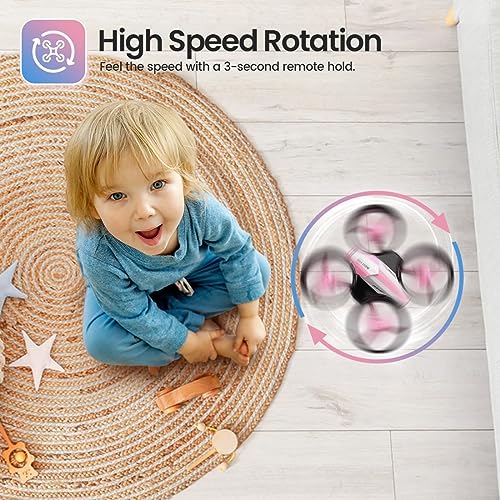 Holy Stone Mini Drone for Kids 8-12 and Beginners HS210 Pink RC Nano Quadcopter Indoor Drone with Circle Fly, Auto Hovering, 3D Flip, and Headless Mode, Great Gift Toy for Boys and Girls