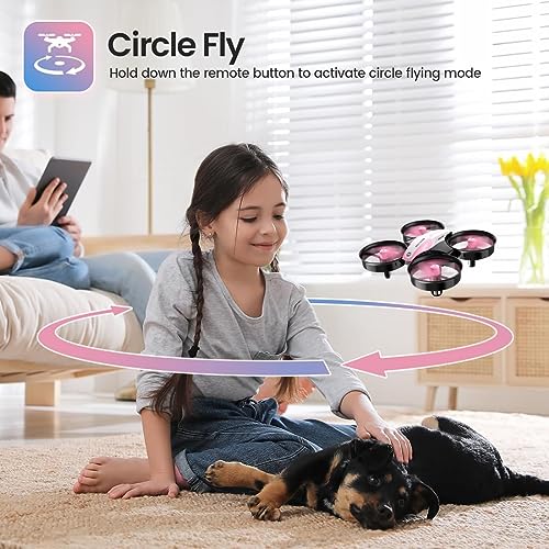 Holy Stone Mini Drone for Kids 8-12 and Beginners HS210 Pink RC Nano Quadcopter Indoor Drone with Circle Fly, Auto Hovering, 3D Flip, and Headless Mode, Great Gift Toy for Boys and Girls