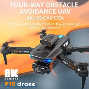 Dual HD Camera Drone, 360 Degree Intelligent Obstacle Avoidance Drone Dual Lens Aerial Photography Quadcopter Remote Control Aircraft Drone, Christmas Birthday Gifts (Black)