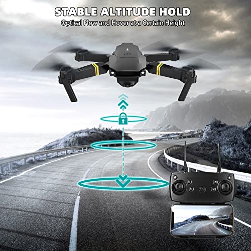 E58 Drones Camera for Adults/Kids/Beginners, Foldable 4K Drone with 1080P HD Camera RC Quadcopter, WiFi FPV Live Video, Altitude Hold, One Key Take Off/Landing, 3D Flip. Gifts for Girls/Boys