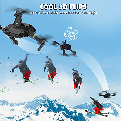 E58 Drones Camera for Adults/Kids/Beginners, Foldable 4K Drone with 1080P HD Camera RC Quadcopter, WiFi FPV Live Video, Altitude Hold, One Key Take Off/Landing, 3D Flip. Gifts for Girls/Boys