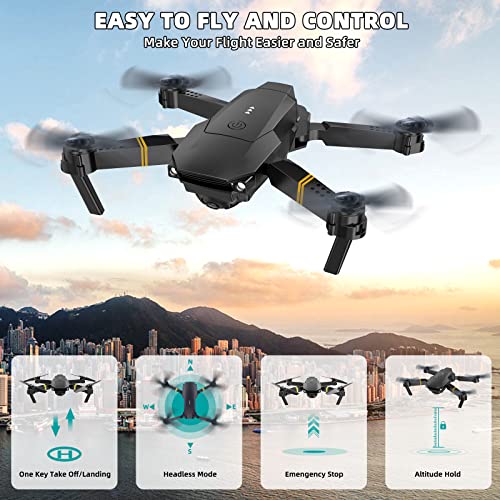 E58 Drones Camera for Adults/Kids/Beginners, Foldable 4K Drone with 1080P HD Camera RC Quadcopter, WiFi FPV Live Video, Altitude Hold, One Key Take Off/Landing, 3D Flip. Gifts for Girls/Boys