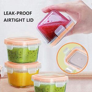 Luvan 6oz Baby Food Storage Containers, 12-Pack Baby Food Jars with Lids LeakProof, Baby Food Containers Glass Stackable, Freezer/Microwave/Dishwasher Safe, Ideal for Fruit Purees and Vegetable Mashes