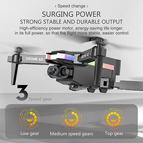 Drones with Camera for Adults Dual 4k HD FPV Camera, Remote Control Foldable Drone, Altitude Hold, Headless Mode, One Key Start Speed Adjustment, Trajectory Flight, Birthday Gift for Boys Girls