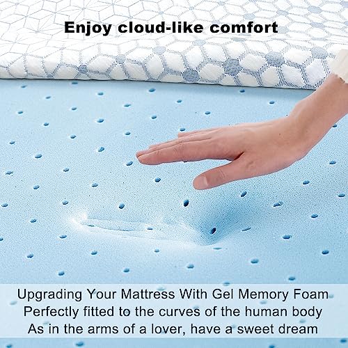 Mattress Topper Queen Size 2 Inch, Premium High-Density Memory Foam, Ventilated Design, Removable & Washable Cover, 10 Years Warranty