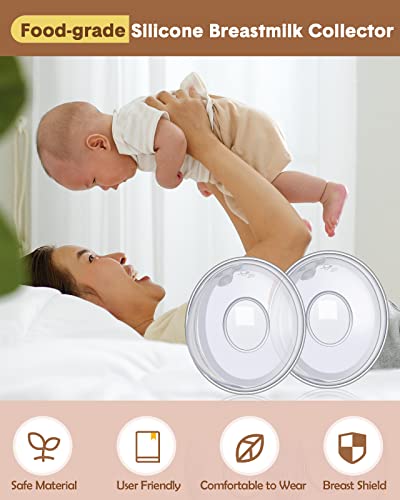 Lictin Milk Collector Catcher for Breastmilk - Breast Shells & Milk Catcher for Breastfeeding Relief (2 in 1), Protect Sore Nipples for Breastfeeding, Collect Breast Milk Leak for Nursing Moms