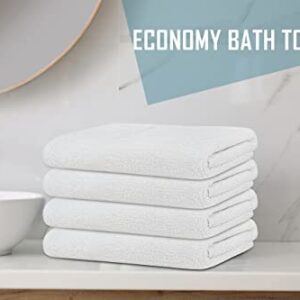 TOALLA (Pack of 12 White Bath Towels Bulk 24x48 Inches - Economy Cheap Bath Towels for Commercial Uses, Gym, Salon, Spa & Hair -Lightweight Bath Towels Quick Drying -Bath Towels Sets Bulk