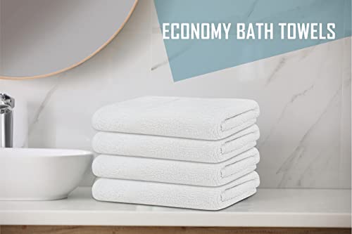 TOALLA (Pack of 12 White Bath Towels Bulk 24x48 Inches - Economy Cheap Bath Towels for Commercial Uses, Gym, Salon, Spa & Hair -Lightweight Bath Towels Quick Drying -Bath Towels Sets Bulk