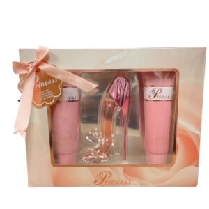 Princess High Heel Shoes Perfume Gifts Sets for Women, Eau De Parfum (1.7 fl oz), Body Lotion (3.0 fl oz), Shower Gel (3.0 fl oz), (Pack of 3) - Pink
