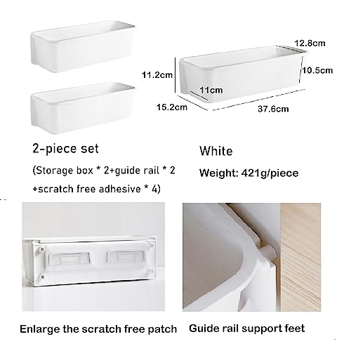 Beyuetao White Under Sink Organizer Wall Hanging 2 Pack Sliding Under Bathroom Cabinet Storage Organizer Multi-purpose Armoire Under Sink Shelf Organizer Storage for Bathroom Kitchen