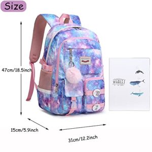 Makukke Backpack for Girls Boy, 15.6 Inch Laptop School Bag Elementary College Bookbag Anti Theft Daypack for Women Students (Grey)