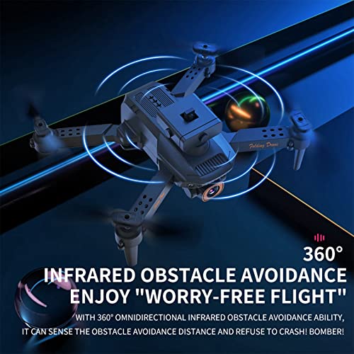 Mini Drone Foldable Dual 1080P Camera HD FPV Drone, 2.4GHz WiFi Quadcopters with Control, 3-Level Flight Speed, Gravity Control, Rolling 360°, for Adults Kids Holiday Toys Gift