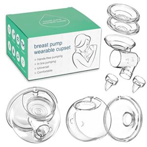 pdfans wearable breast pump parts milk collector cup accessories 24mm compatible with momcozy/tsrete s9/s10/s12 pump replacement parts(1 whole bowl), extra 1pcs duckbill valve&silicone diaphragm