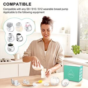 PDFans Wearable Breast Pump Parts Milk Collector Cup Accessories 24mm Compatible with Momcozy/TSRETE S9/S10/S12 Pump Replacement Parts(1 Whole Bowl), Extra 1pcs Duckbill Valve&Silicone Diaphragm