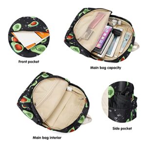 Malaxlx Avocado Print School Backpack Set for Teen Girls Boys, Bookbags with Lunch Box Pencil Case