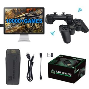 retro video game console with 10000+ classic fc games, dual 2.4g wireless game controller, support hdmi output display screen connection,, birthday gift
