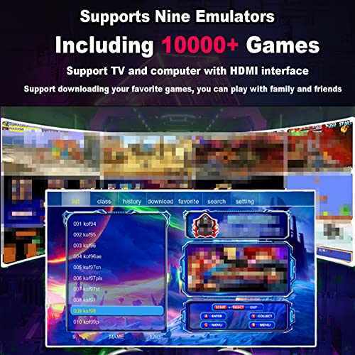 Retro Video Game Console with 10000+ Classic Fc Games, Dual 2.4G Wireless Game Controller, Support Hdmi Output Display Screen Connection,, Birthday Gift