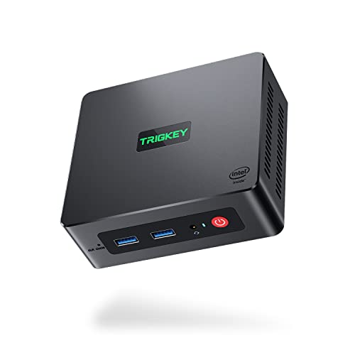 TRIGKEY Micro Computer 12th Gen Intel N100 4C/4T 16G DDR4 500G M.2 PCIE1 SSD G4 Small PC W11 Desktop PC,Wi-Fi 6 Working Mini Desktop, 4K@60Hz UHD Graphics Dual Display/BT 5.2/W11