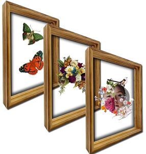 passat 3 pack 5x7 floating picture frames oak 3x5 frames for pictures thick floating picture frame post card frames for wall