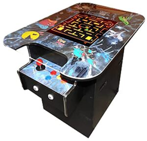 doc and pies arcade factory cocktail arcade machine - 60 classic retro games - full size lcd screen, buttons and joystick