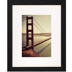 baijiali 8x10 picture frame black wood pattern with hd plexiglass,display pictures 5x7 with mat or 8x10 without mat, horizontal and vertical formats for wall and table mounting