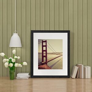 BAIJIALI 8x10 Picture Frame Black Wood Pattern with HD Plexiglass,Display Pictures 5x7 with Mat or 8x10 Without Mat, Horizontal and Vertical Formats for Wall and Table Mounting